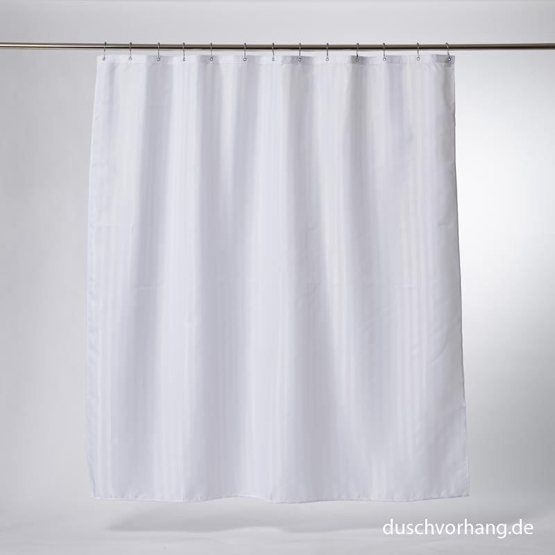 Textile Shower Curtain 180x200 White Trevira CS Satin Stripes