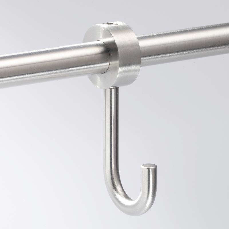 Towel Holder Hook for 12 mm Shower Rod - Stainless Steel