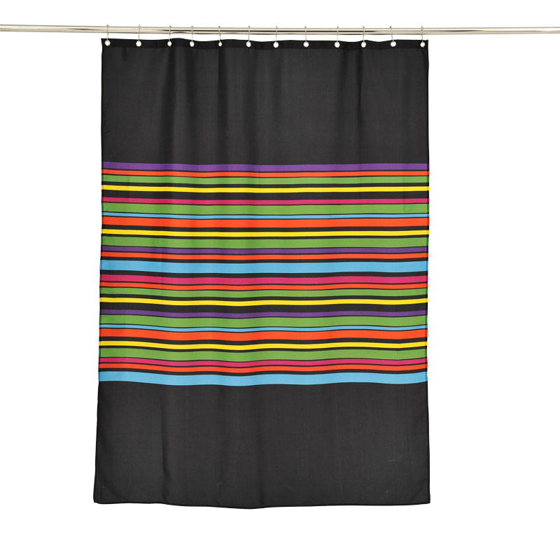 Mette Ditmer Textile Shower Curtain 150x200 Black Multi Stripes 