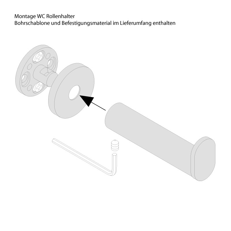 Ersatz Toilettenpapierhalter - eine WC Papier Rolle - FSB Metric Edelstahl