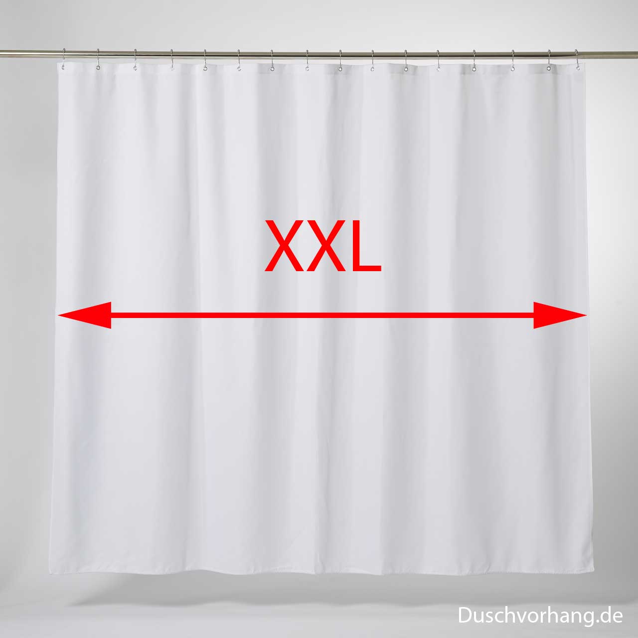 Textile Shower Curtain 280x200 White Trevira CS - Extra Wide XXL