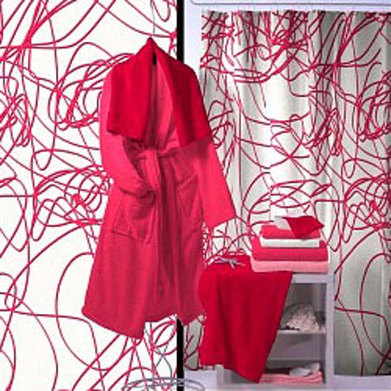 Eco-Plastic Shower Curtain 180x200 Spaghetti Pink