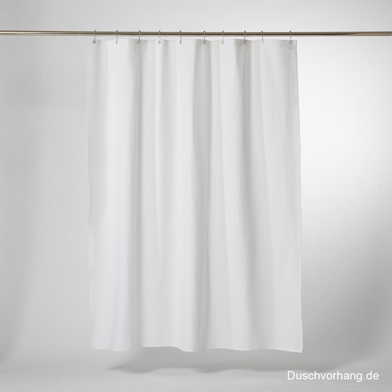 Textile Shower Curtain 180x200 White Cotton Piquee