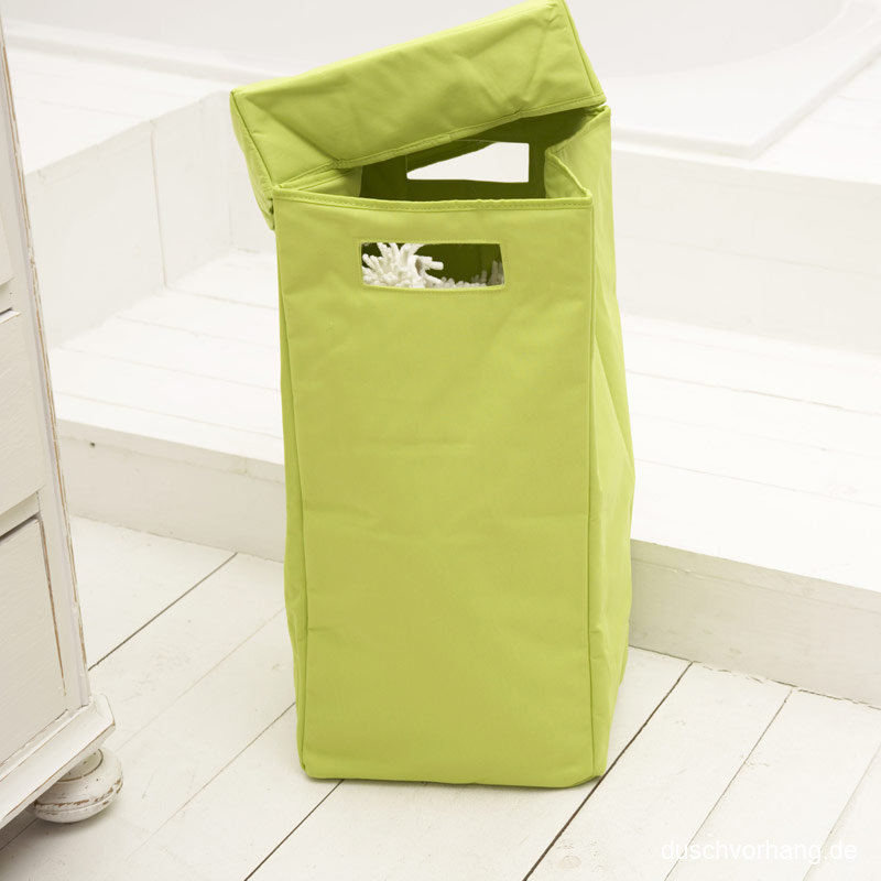 Laundry Hamper - with Lid & Handle - Apple Green - 30x30x60cm - Foldable