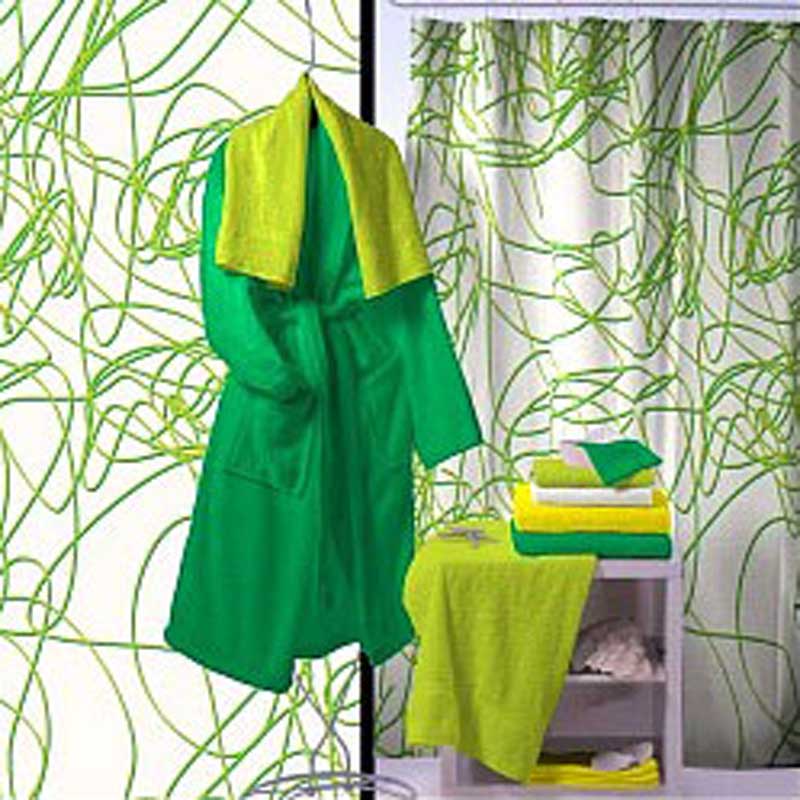 Eco-Plastic Shower Curtain 180x200 Spaghetti Green