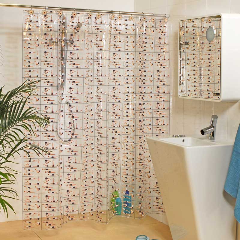 Plastic Shower Curtain 180x180 Pilates