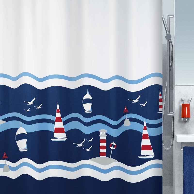 Textile Shower Curtain 180x200 Lighthouse Clipperi