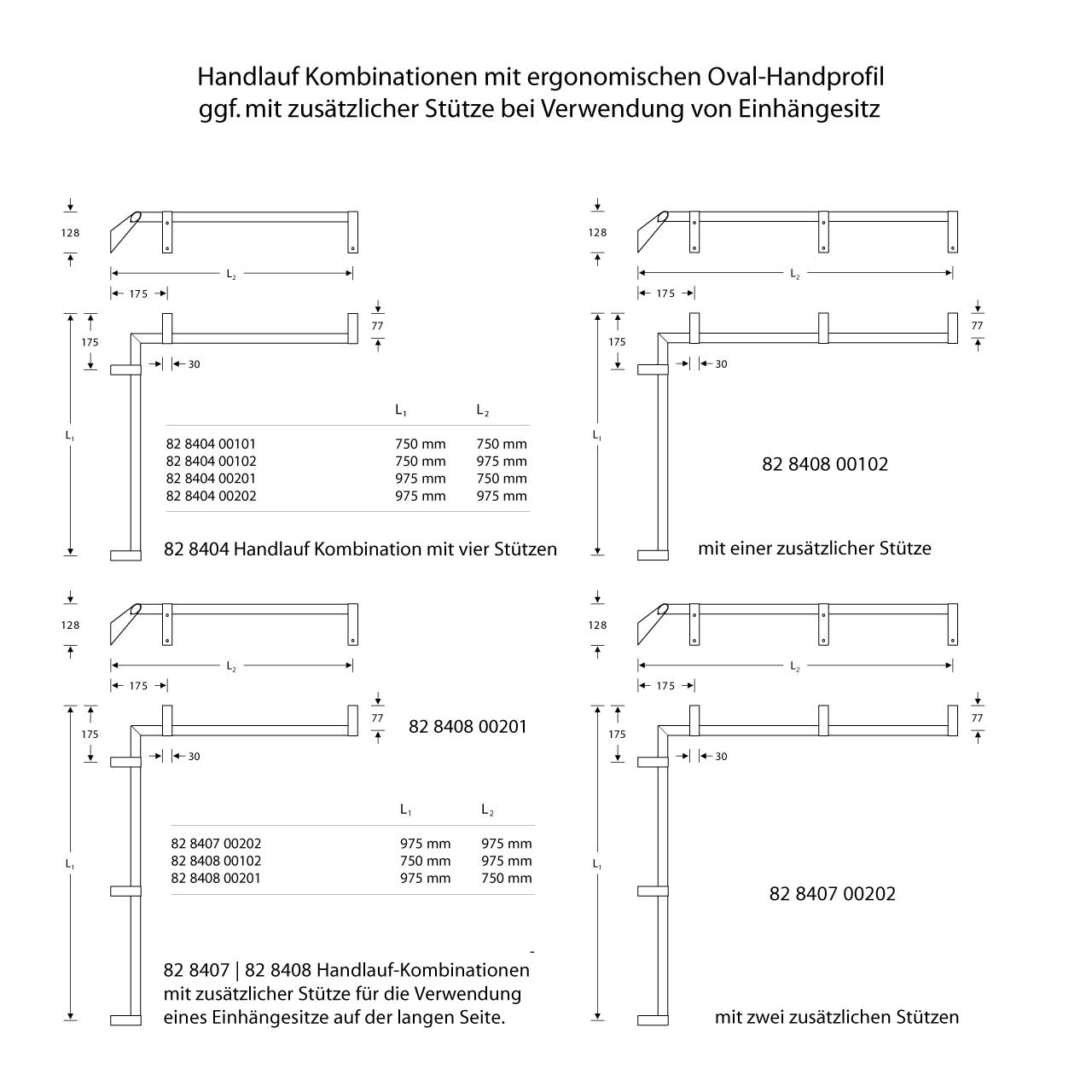 Haltegriff Eckdusche - verstärkt für Duschklappsitz - ErgoSystem A100