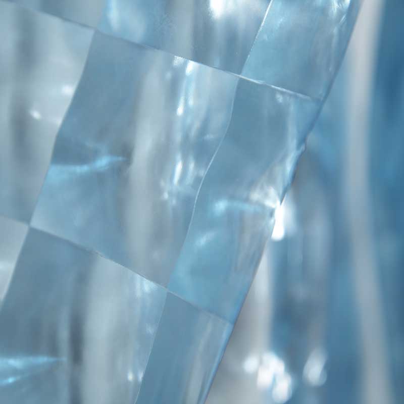 Plastic Shower Curtain 180x180 3d Glass Block Blue