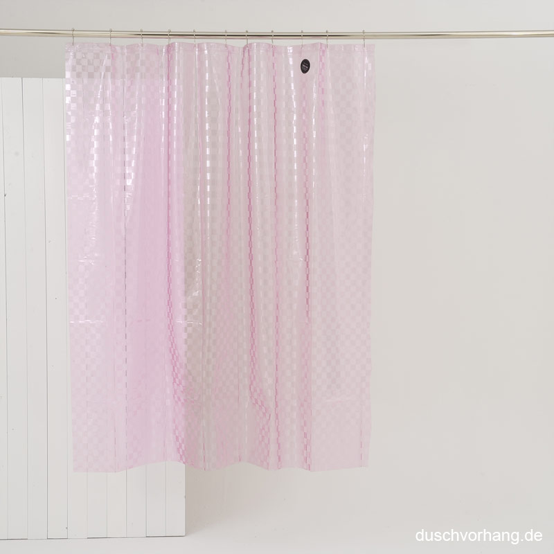 Plastic Shower Curtain 180x180 Chex Pink