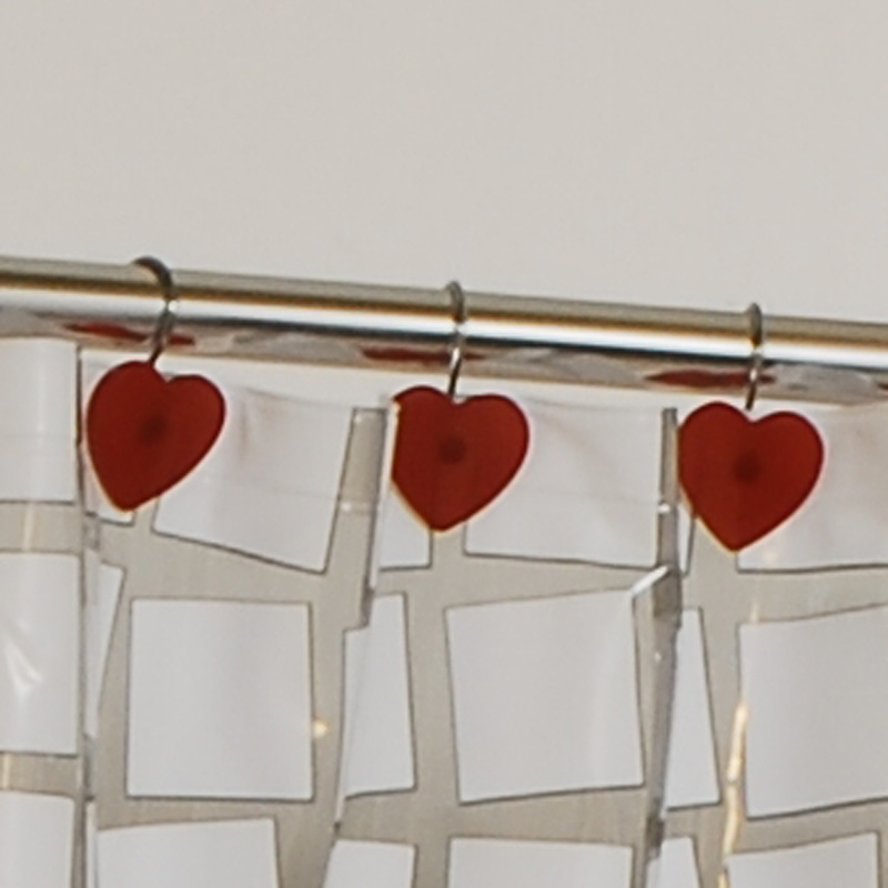 Shower Curtain Hooks Red Heart