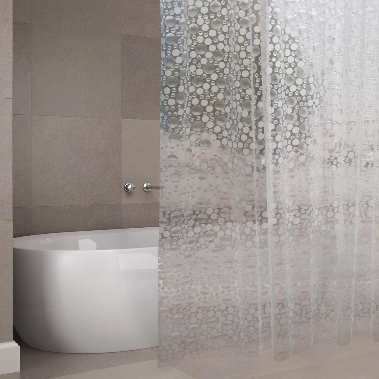 PVC Shower Curtain Transparent 180x200 Copenhagen Spirella