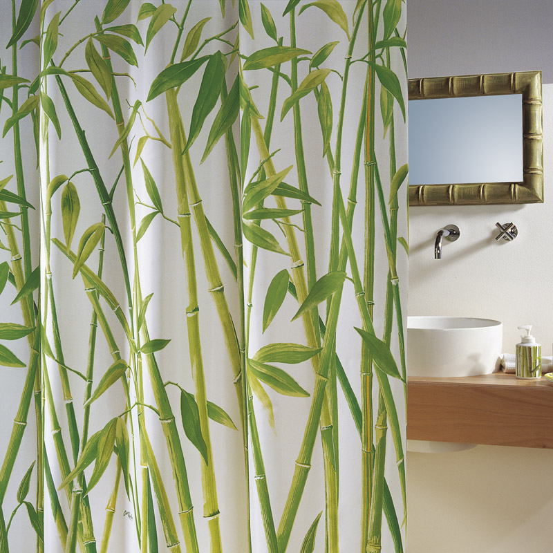 Textile Shower Curtain 180x200 Bamboo Green