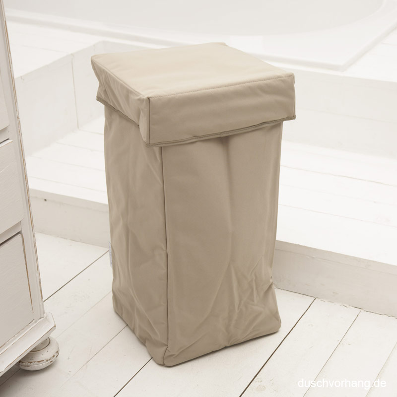 Laundry Hamper - with Lid & Handle - Cobblestone Brown - 30x30x60cm - Foldable