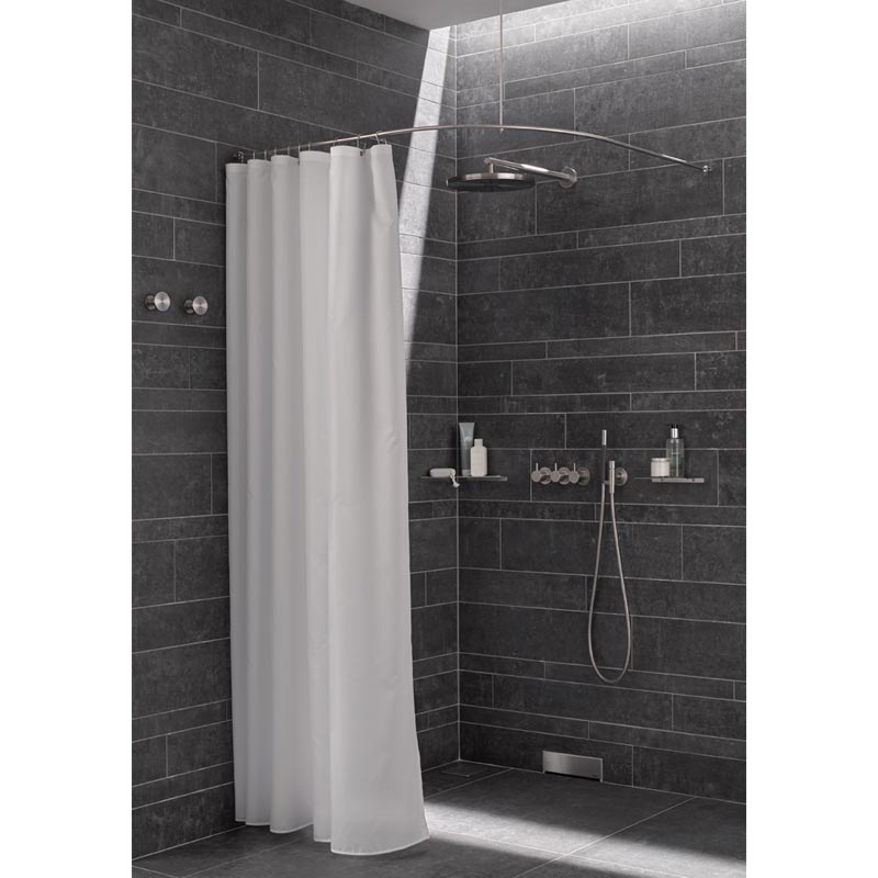 Shower Curtain Rail Quarter Circle Shape DSB - Ceiling Mount - Stainless Steel