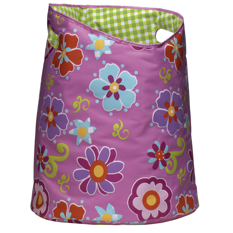 Laundry Basket Round - Flower Pink - 50x40cm - Collapsible