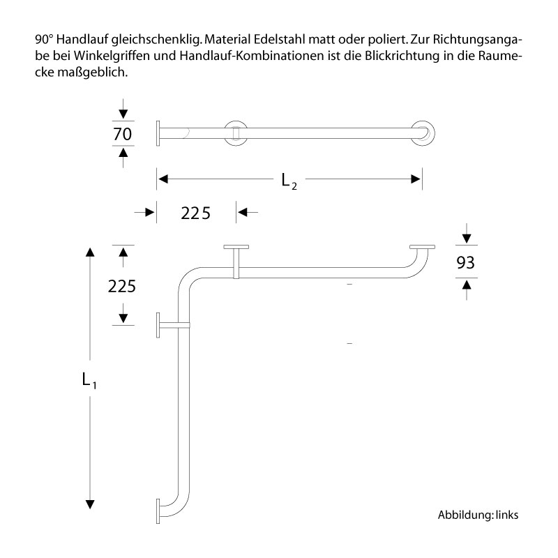 Haltegriff für Dusche - Eckdusche - ErgoSystem E300