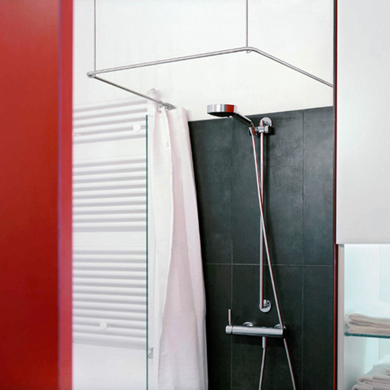 Shower Curtain Rail U Shape DS U 1000 - Ceiling Mount - Stainless Steel