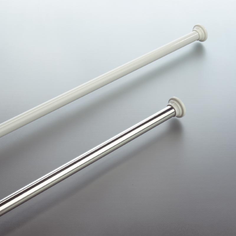 Extendable Telescopic Shower Rod - White Aluminium